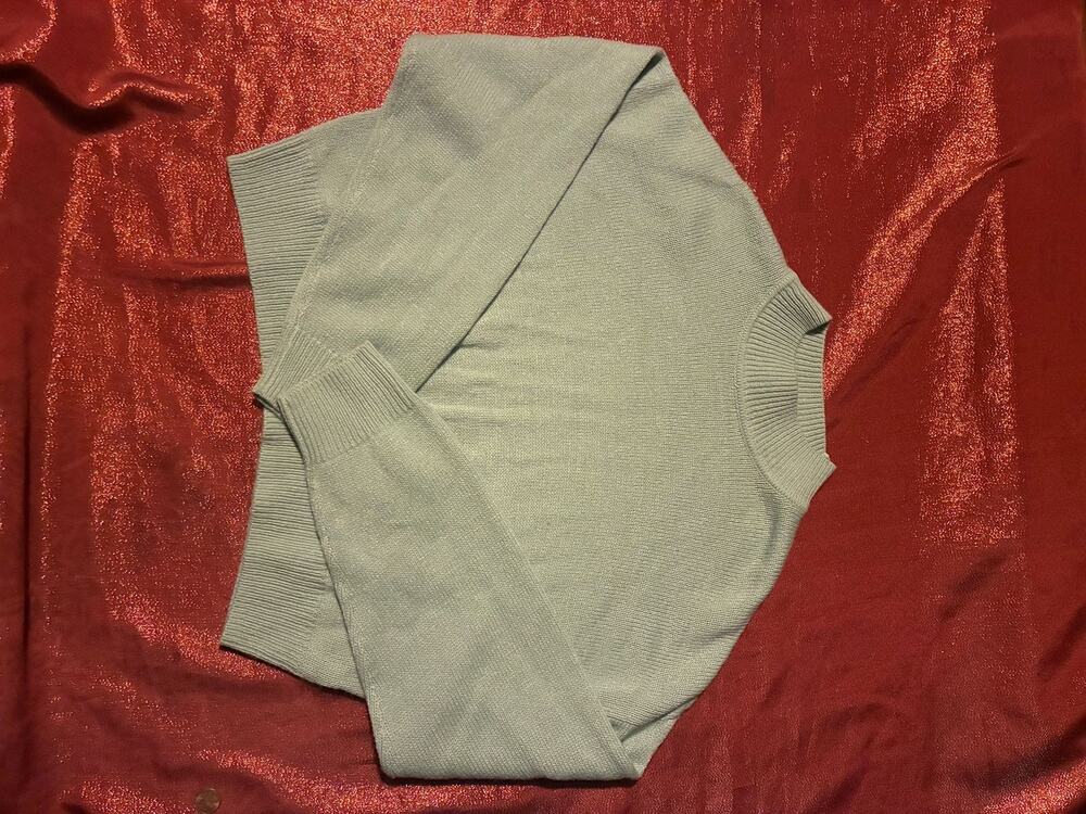 Divided H&M Sweater Womens S Mint Green Ribbed Mock Neck Cropped Boxy